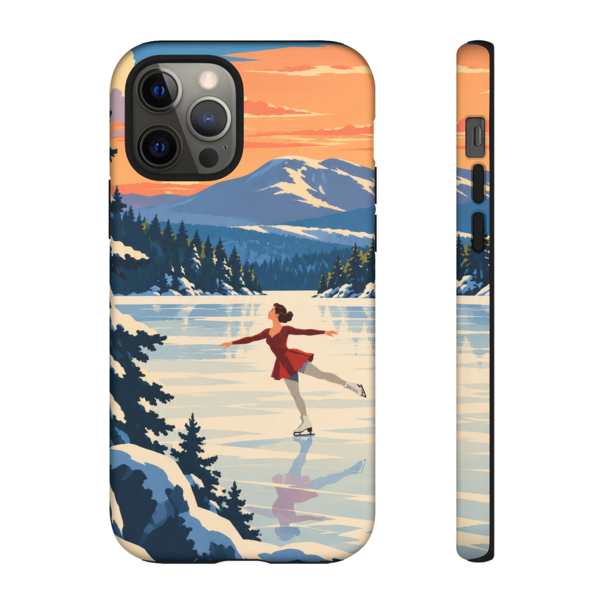Lake Placid Skater — Winter Glide iPhone Tough Case
