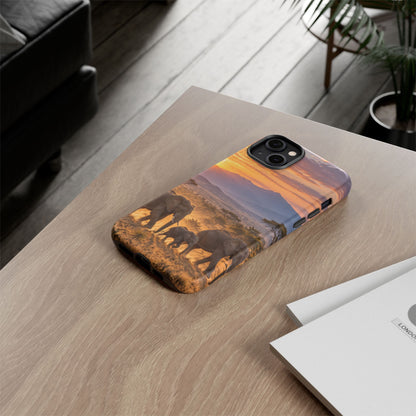 Elephants at First Light iPhone Tough Case | african elephants