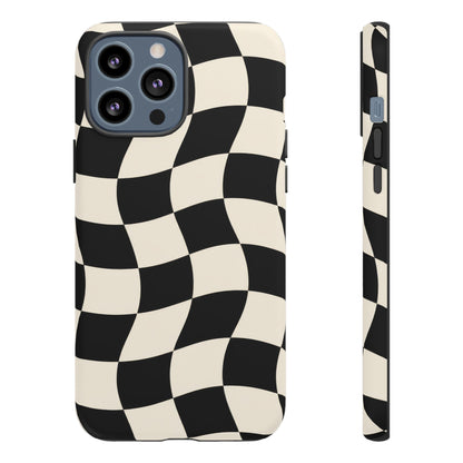 Liquid Check iPhone Tough Case | Wavy Checkerboard