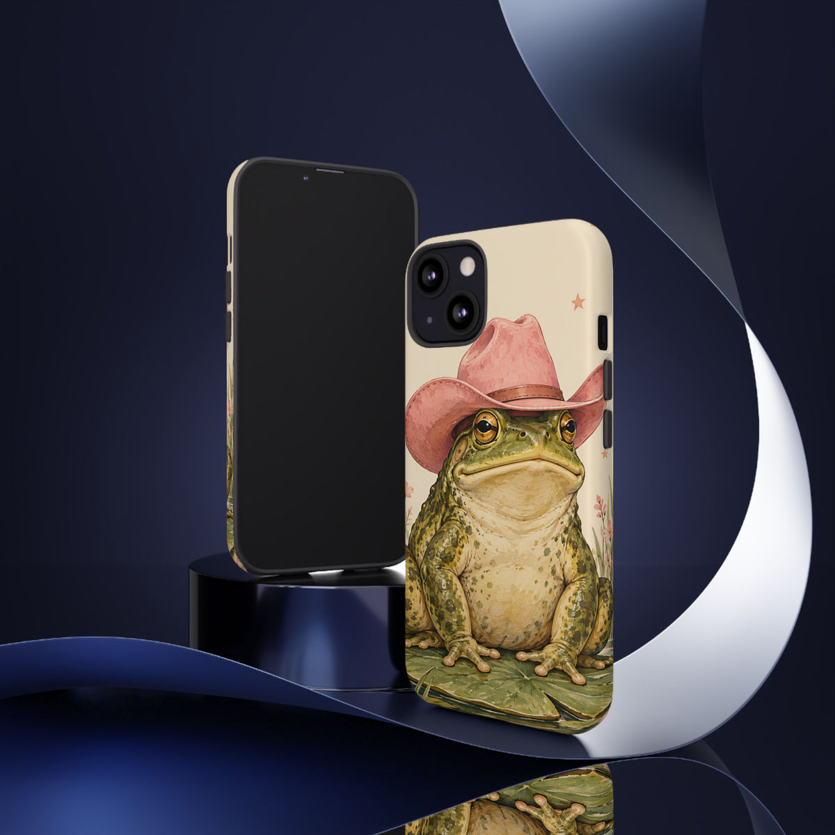 Cowboy Frog iPhone Tough Case | Pink Hat Bullfrog