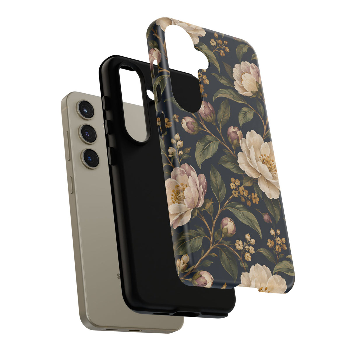 Dark Floral Samsung Galaxy Tough Case | Midnight Camellia