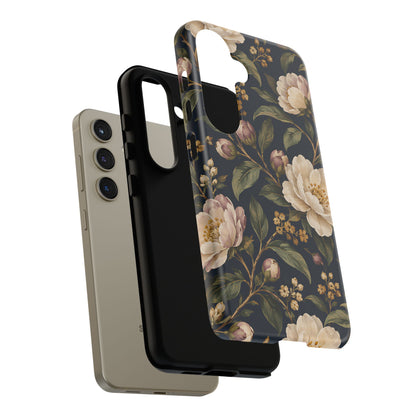 Dark Floral Samsung Galaxy Tough Case | Midnight Camellia