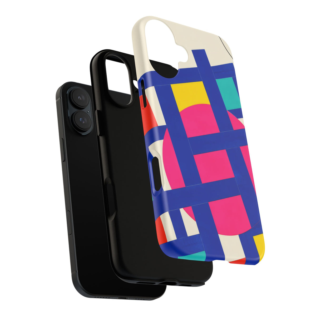 Chromatic Mischief iPhone Tough Case | Geometric Color Block Art
