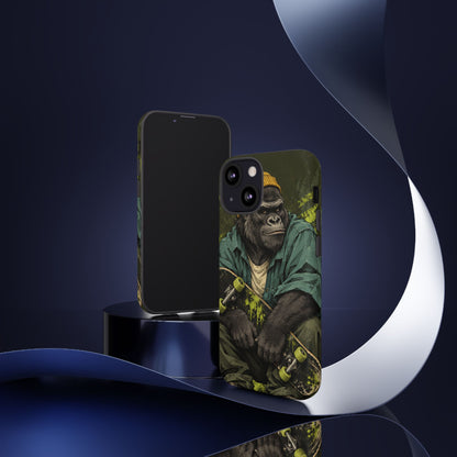 Concrete Jungle iPhone Tough Case | Skater Gorilla Illustration