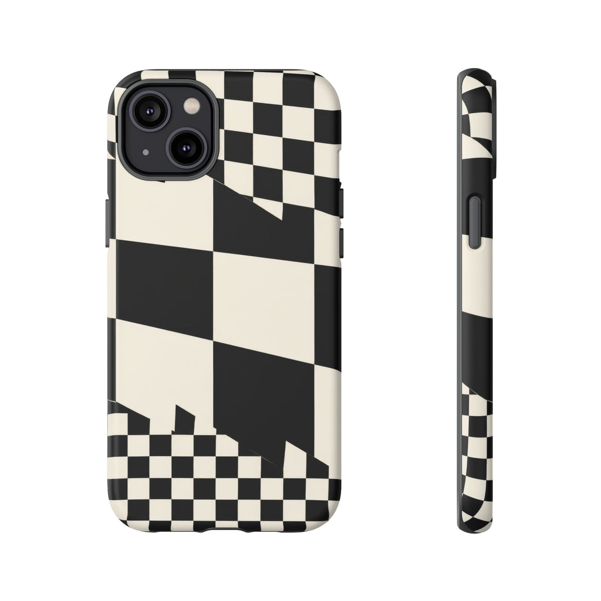 Check Shift iPhone Tough Case | Black & White Checkerboard
