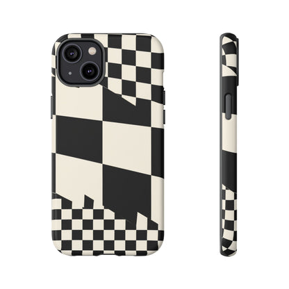 Check Shift iPhone Tough Case | Black & White Checkerboard