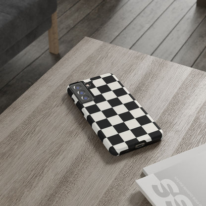 Classic Check Samsung Galaxy Tough Case | Black & White Checkerboard