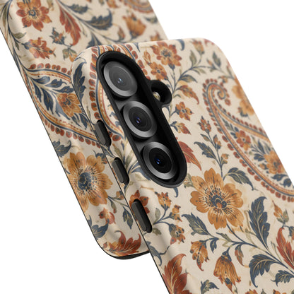 Saffron Heirloom Samsung Galaxy Tough Case | Floral Paisley on Ivory
