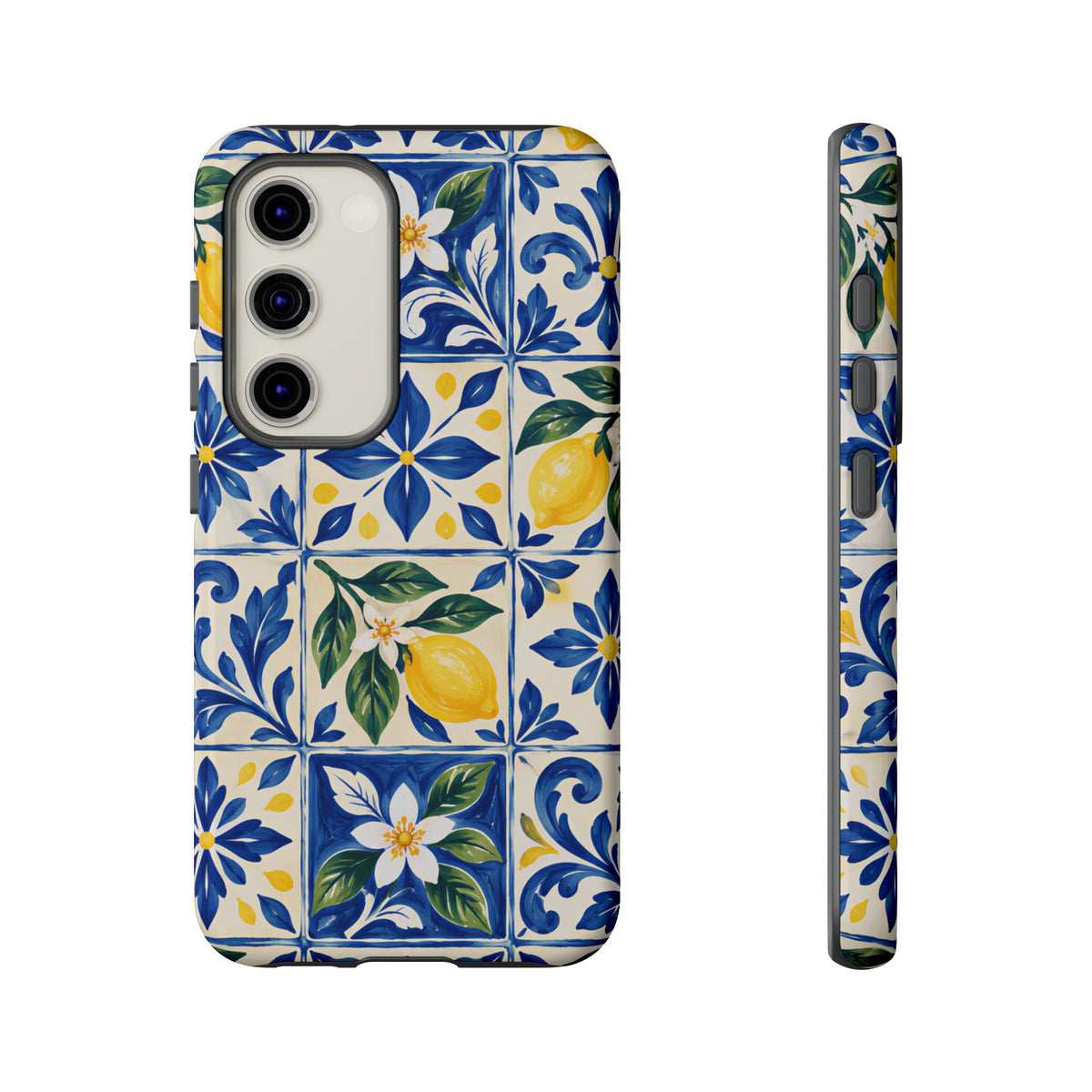 Blue Lemon Tile Samsung Galaxy Tough Case | Azulejo Orchard
