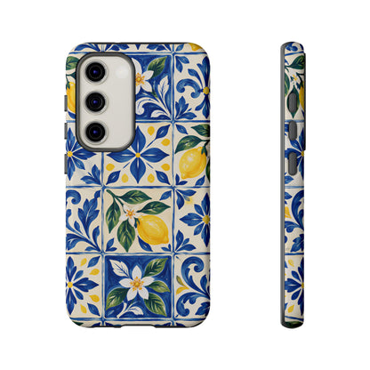 Blue Lemon Tile Samsung Galaxy Tough Case | Azulejo Orchard