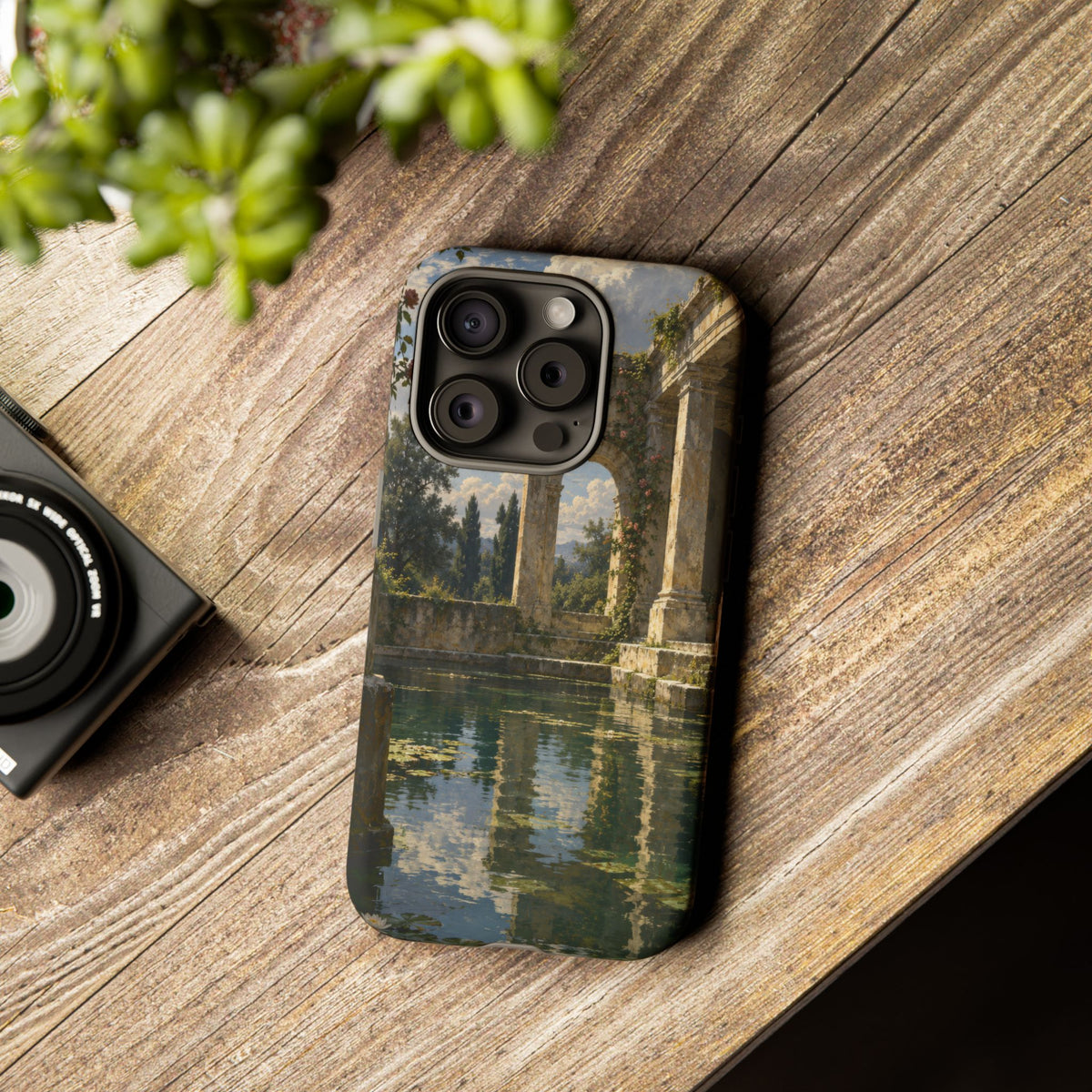 The Flooded Court iPhone Tough Case | Ancient Garden Landscape