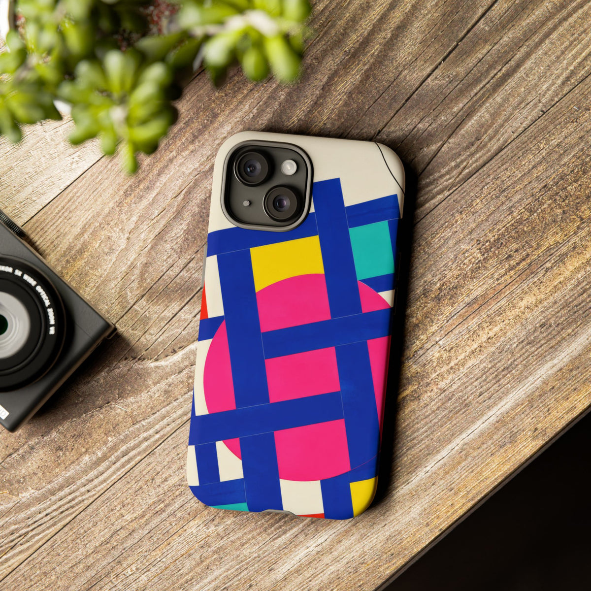 Chromatic Mischief iPhone Tough Case | Geometric Color Block Art