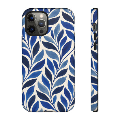 Cobalt Current iPhone Tough Case | Cobalt Blue Leaf Pattern