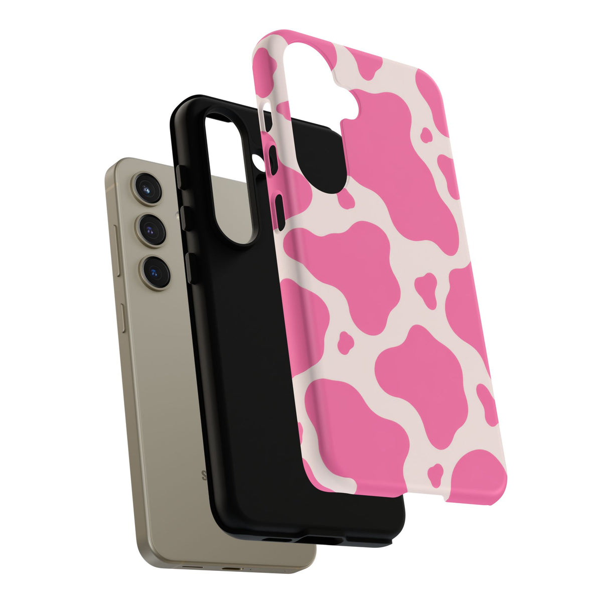 Strawberry Milk Samsung Galaxy Tough Case | Pink Cow Print