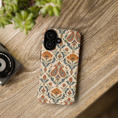 Terracotta Arabesque iPhone Tough Case | Terracotta Floral Paisley