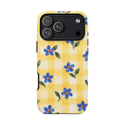 Buttercup Picnic iPhone Tough Case | yellow gingham