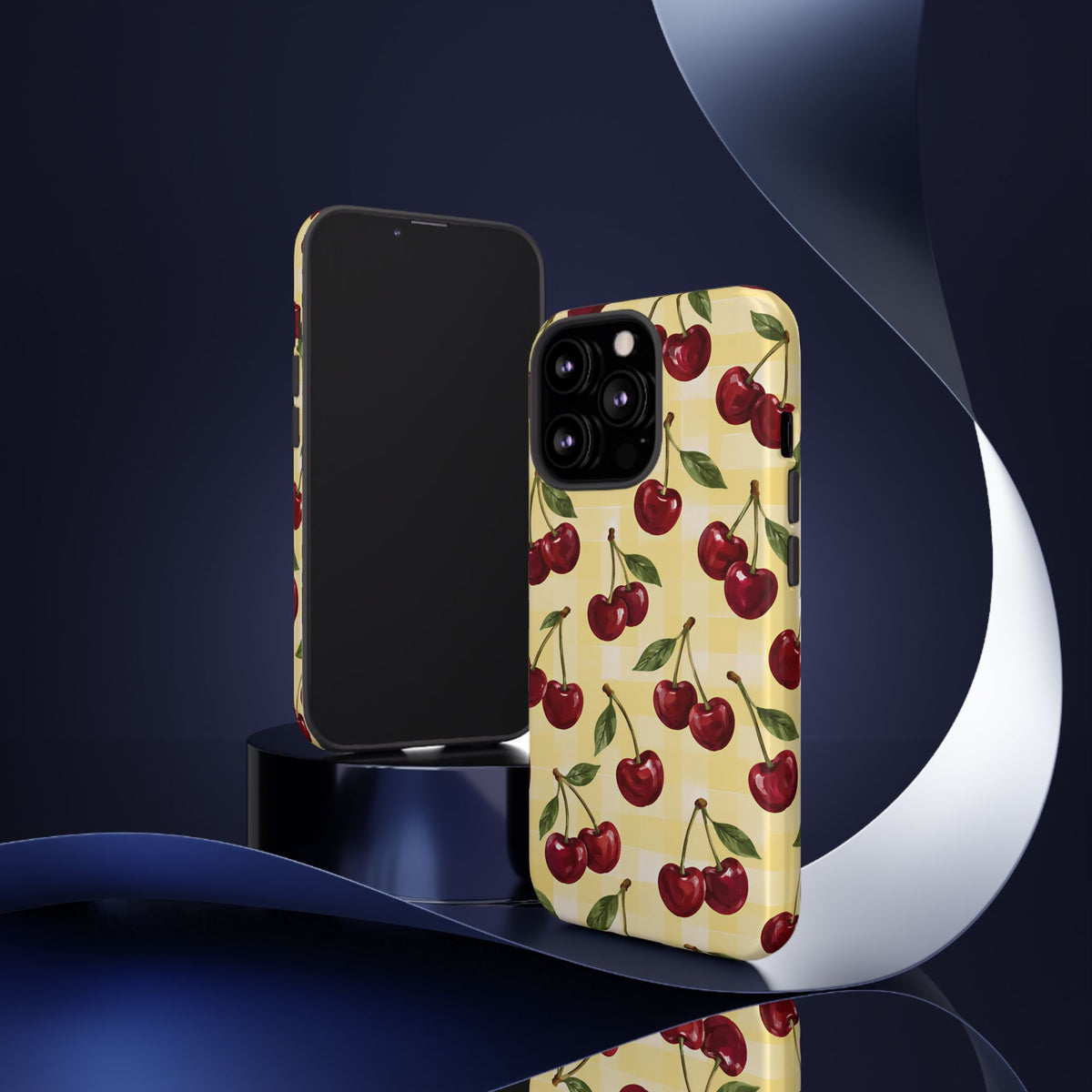 Cherry Gingham iPhone Tough Case | Cherry Picnic