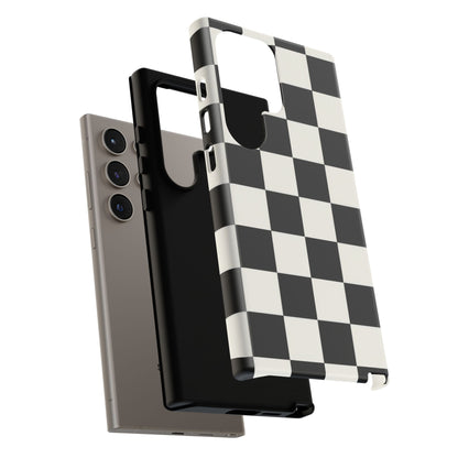 Classic Check Samsung Galaxy Tough Case | Black & White Checkerboard