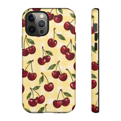 Cherry Gingham iPhone Tough Case | Cherry Picnic