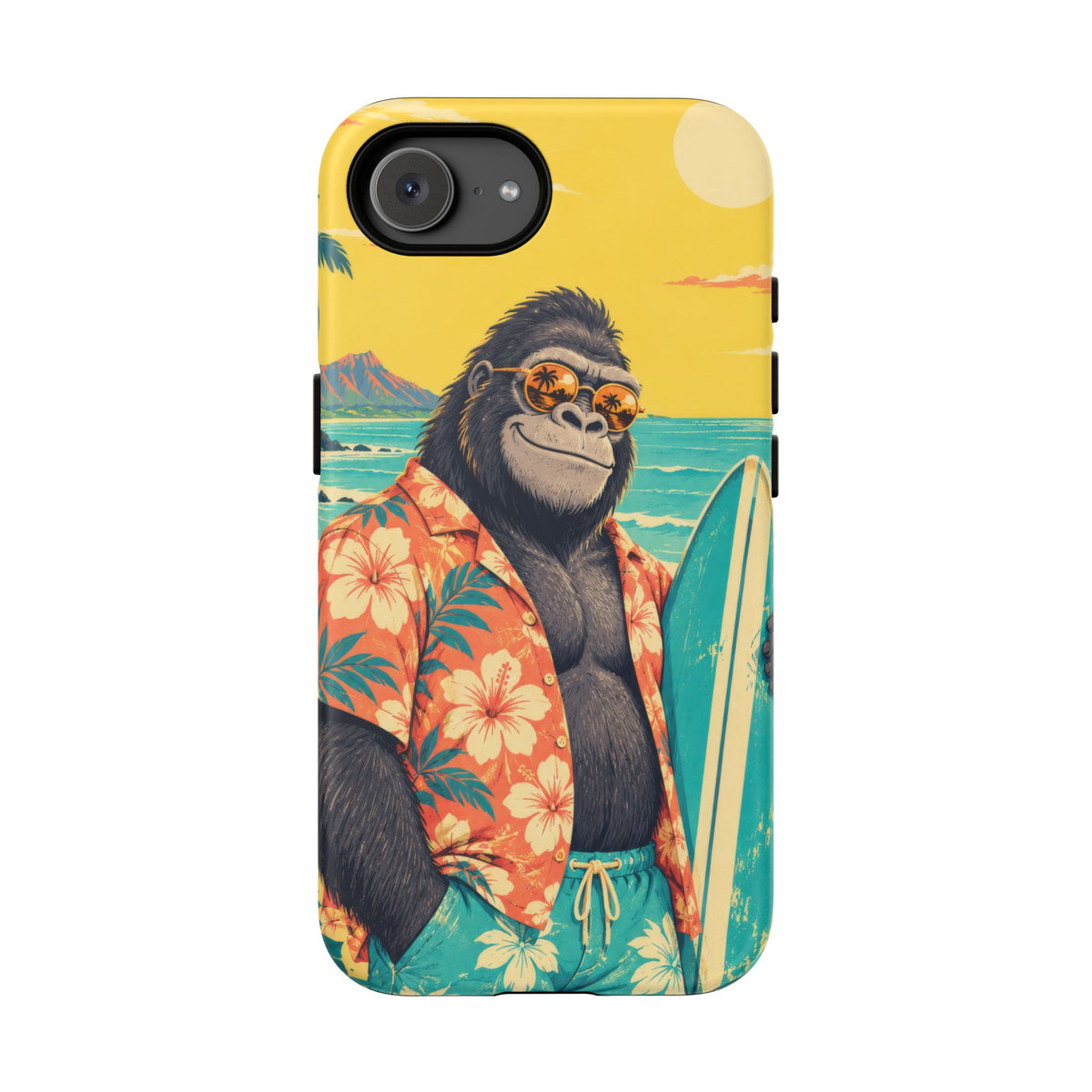 Banana Break iPhone Tough Case | Retro Surf Gorilla Art