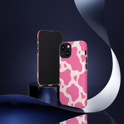 Strawberry Milk iPhone Tough Case | Pink Cow Print
