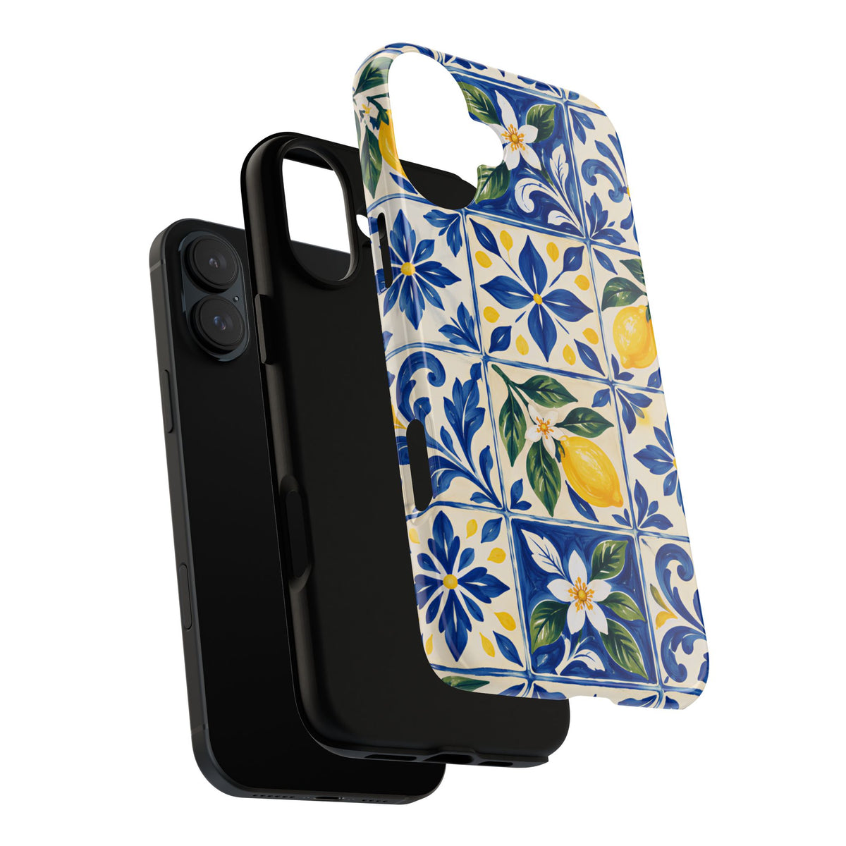 Blue Lemon Tile iPhone Tough Case | Azulejo Orchard