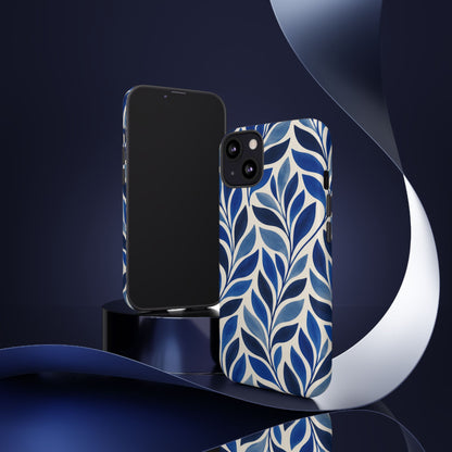 Cobalt Current iPhone Tough Case | Cobalt Blue Leaf Pattern