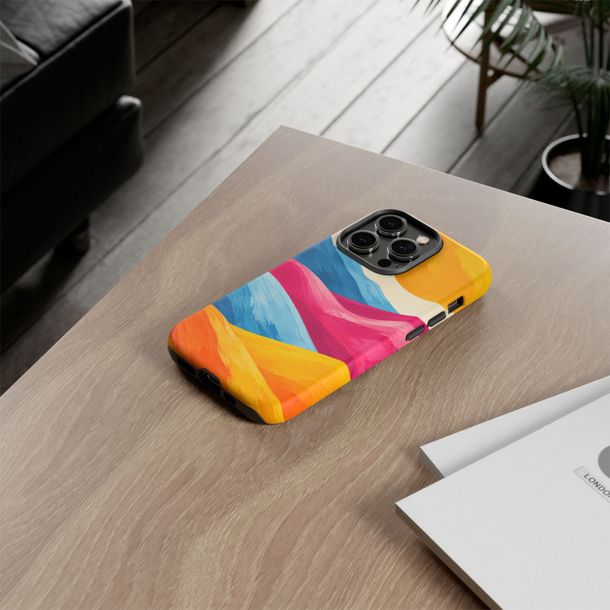 Golden Drift iPhone Tough Case | colorful hills