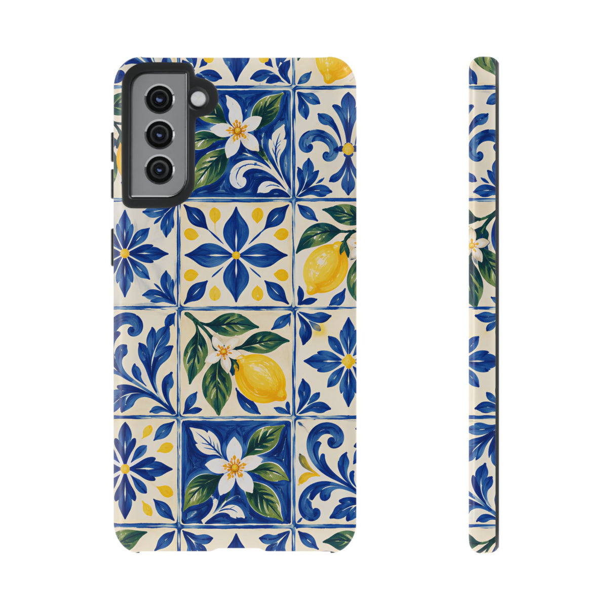 Blue Lemon Tile Samsung Galaxy Tough Case | Azulejo Orchard
