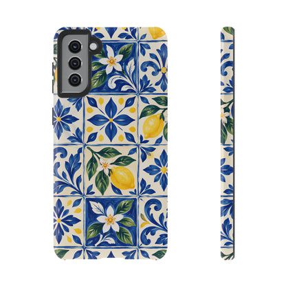 Blue Lemon Tile Samsung Galaxy Tough Case | Azulejo Orchard