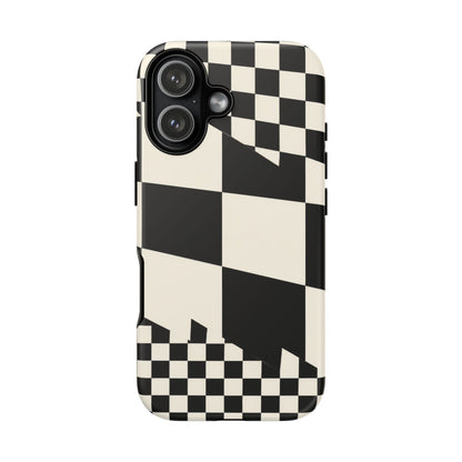 Check Shift iPhone Tough Case | Black & White Checkerboard