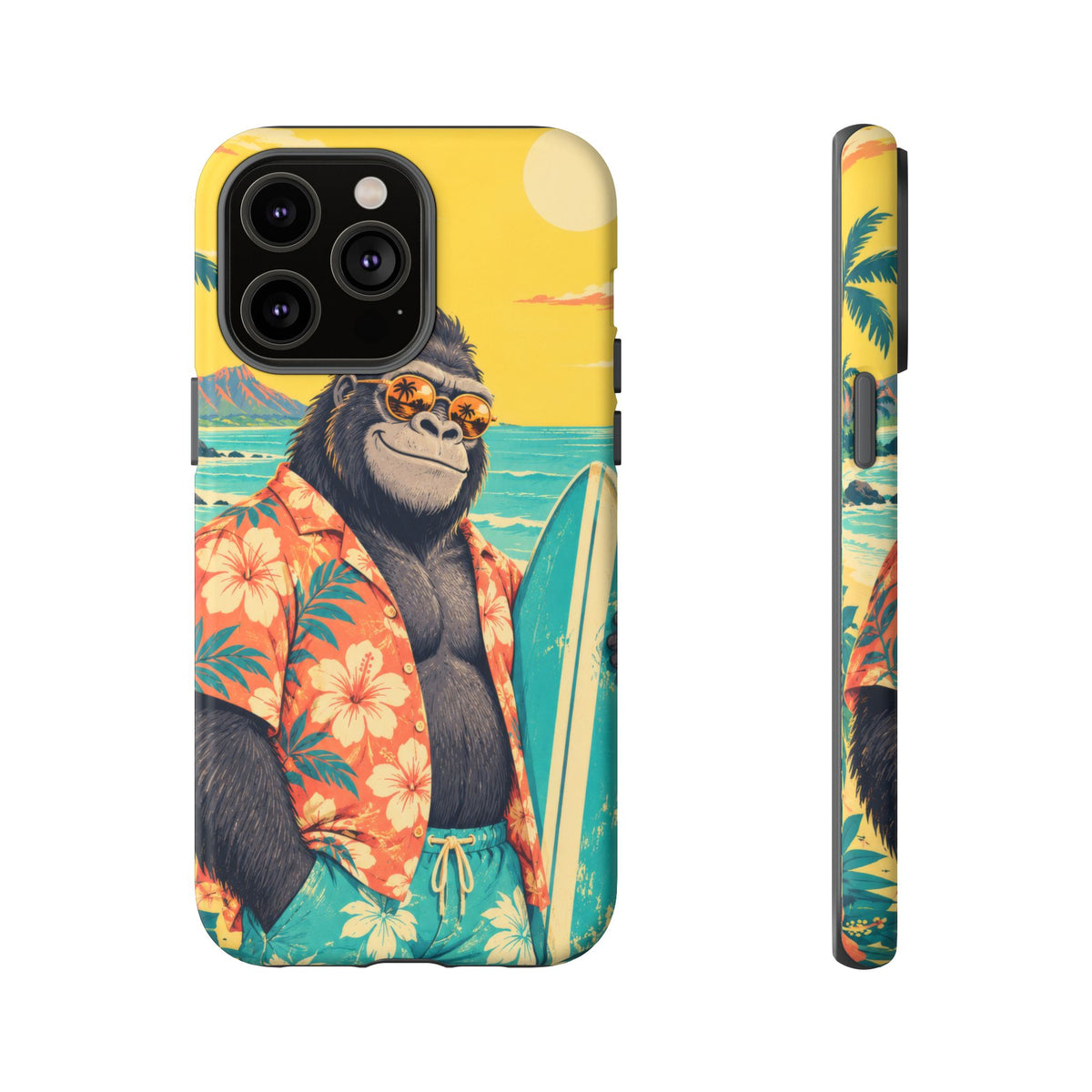 Banana Break iPhone Tough Case | Retro Surf Gorilla Art