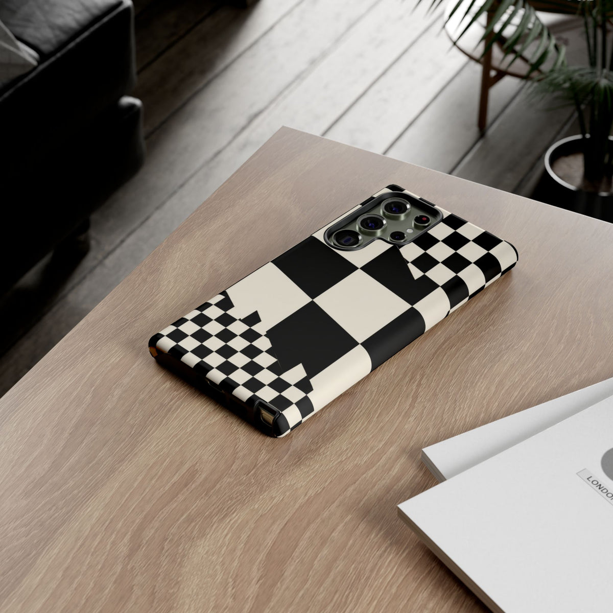 Check Shift Samsung Galaxy Tough Case | Black & White Checkerboard