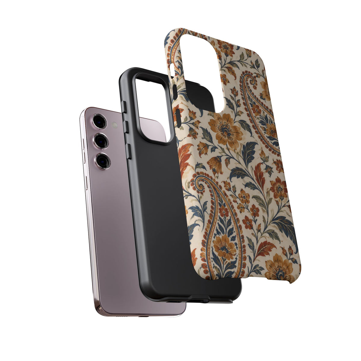 Saffron Heirloom Samsung Galaxy Tough Case | Floral Paisley on Ivory
