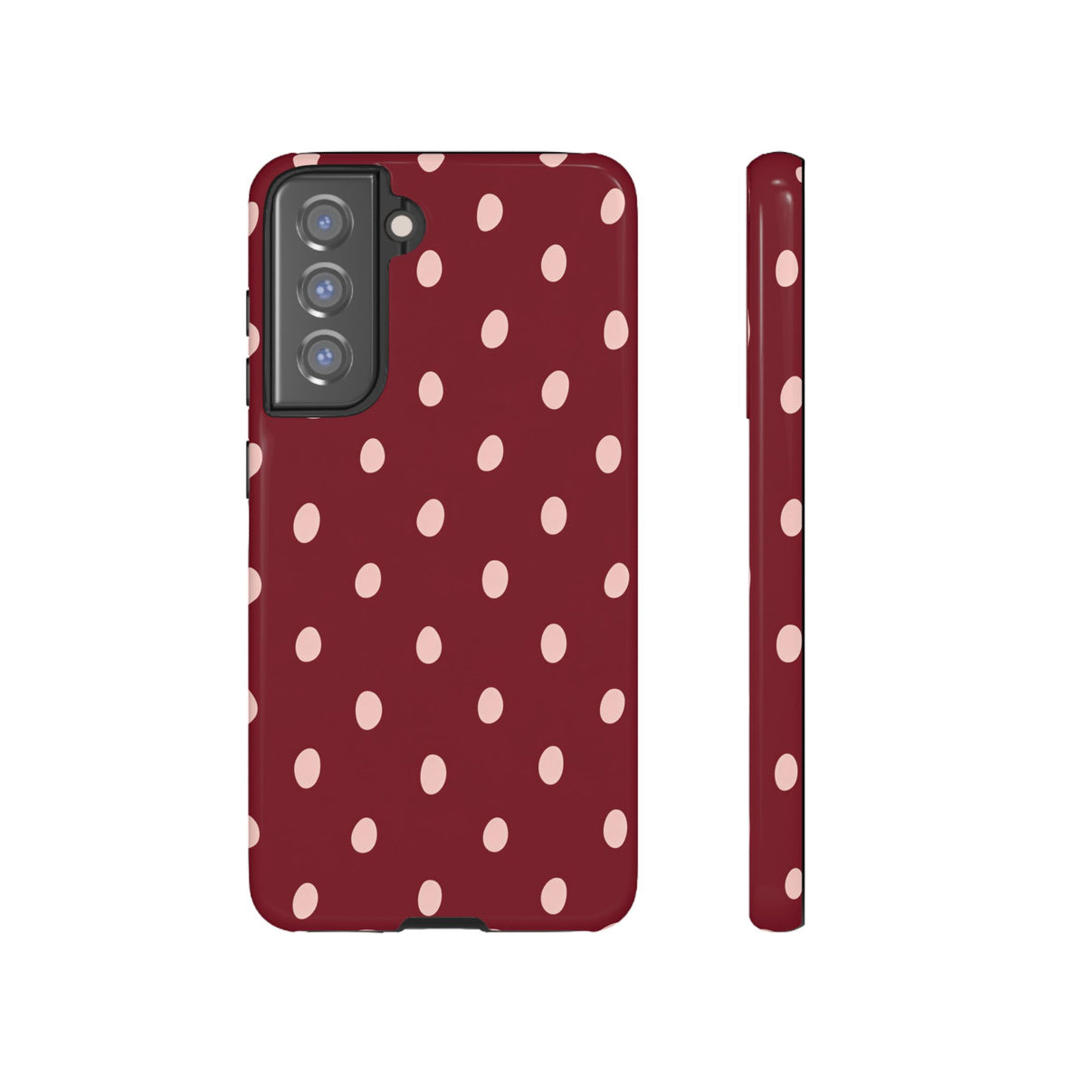 Burgundy Polka Dot Samsung Galaxy Tough Case | Mulberry Confetti