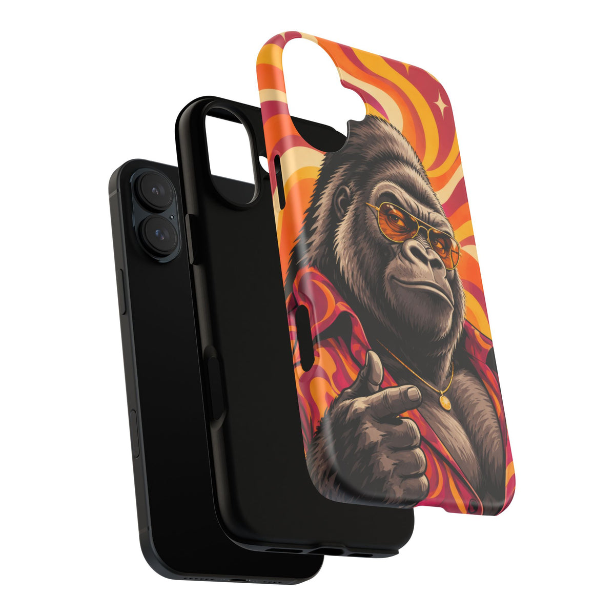 Velvet Groove iPhone Tough Case | Retro Disco Gorilla Art