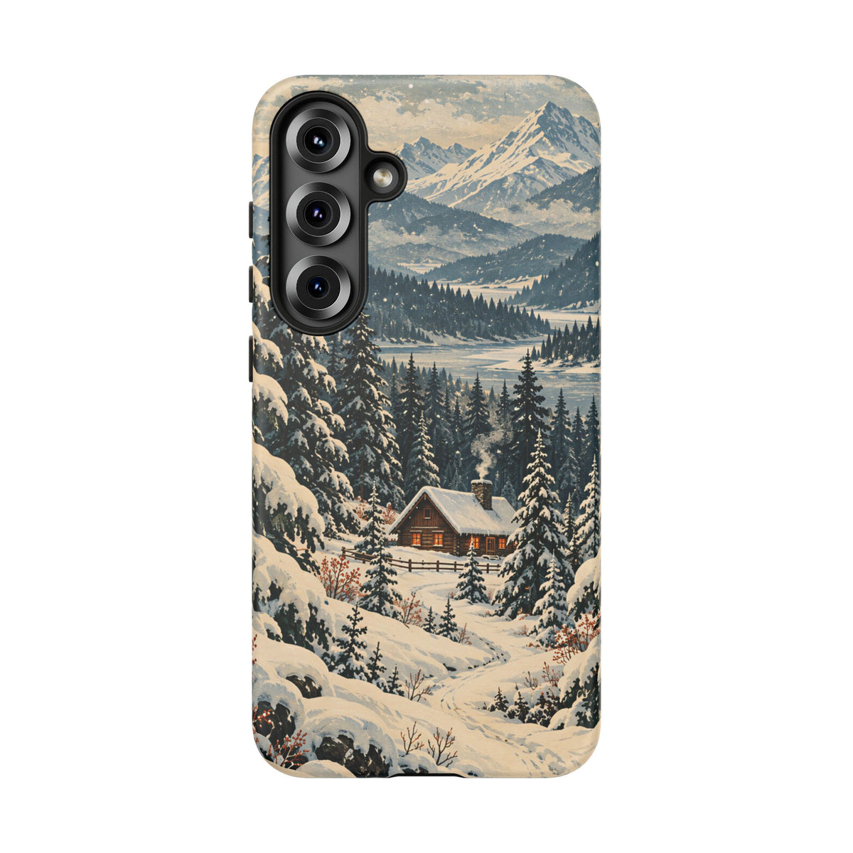 Vintage Winter Cabin Tough Phone Case