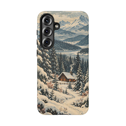 Vintage Winter Cabin Tough Phone Case