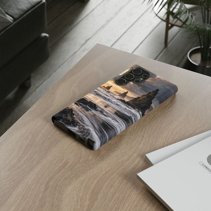 Black Sand and Silver Samsung Galaxy Tough Case | black sand beach