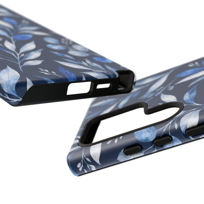 Blue Hour Botanical Samsung Galaxy Tough Case | Blue Botanical Leaf Pattern