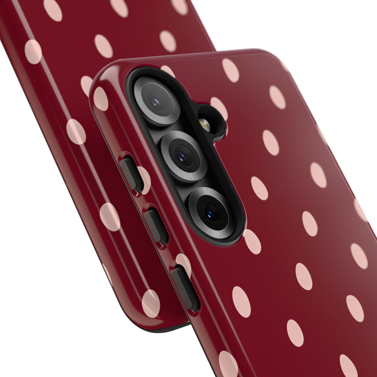 Burgundy Polka Dot Samsung Galaxy Tough Case | Mulberry Confetti