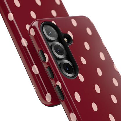 Burgundy Polka Dot Samsung Galaxy Tough Case | Mulberry Confetti