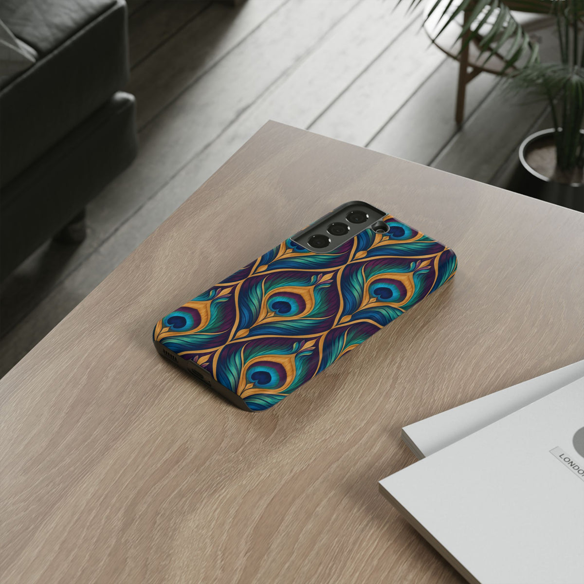 Peacock Nocturne Samsung Galaxy Tough Case | art deco