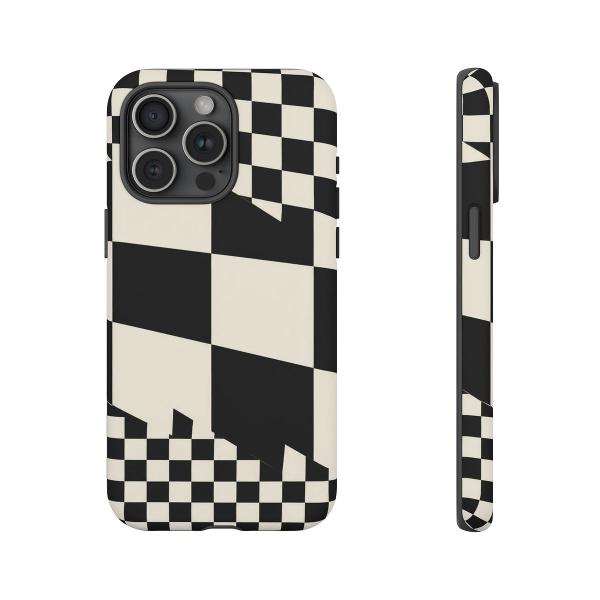 Check Shift iPhone Tough Case | Black & White Checkerboard
