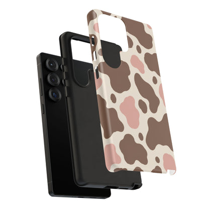 Mocha Blush Samsung Galaxy Tough Case | Brown & Pink Cow Print