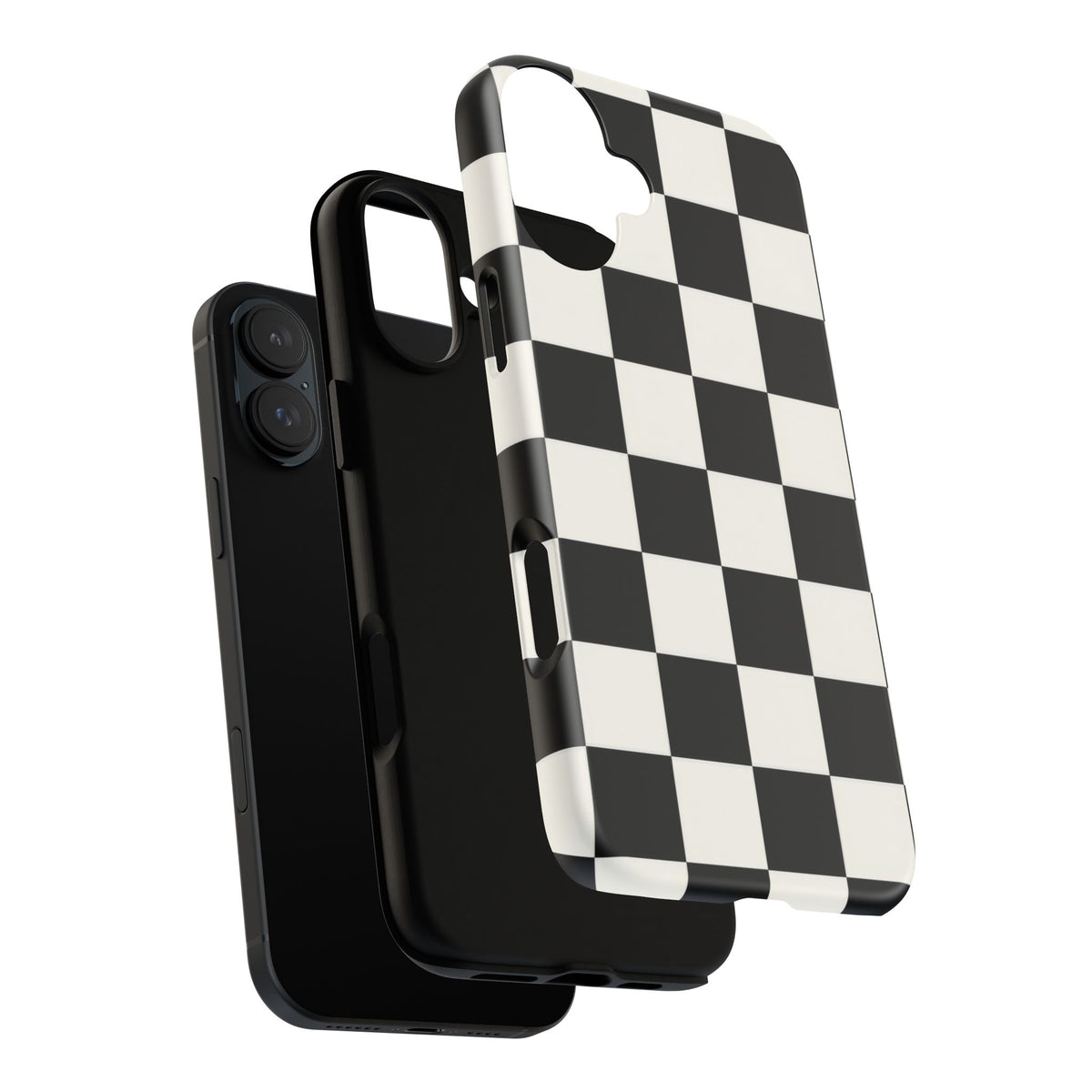 Classic Check iPhone Tough Case | Black & White Checkerboard