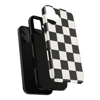 Classic Check iPhone Tough Case | Black & White Checkerboard