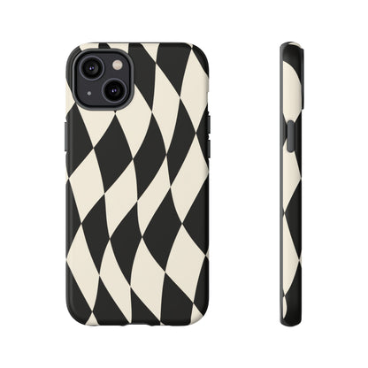 Harlequin Sway iPhone Tough Case | Black & White Harlequin