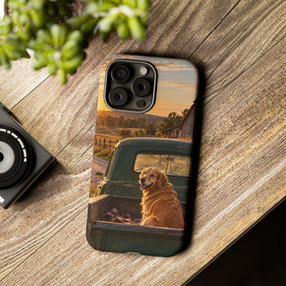 Sunday Road Golden iPhone Tough Case | golden retriever
