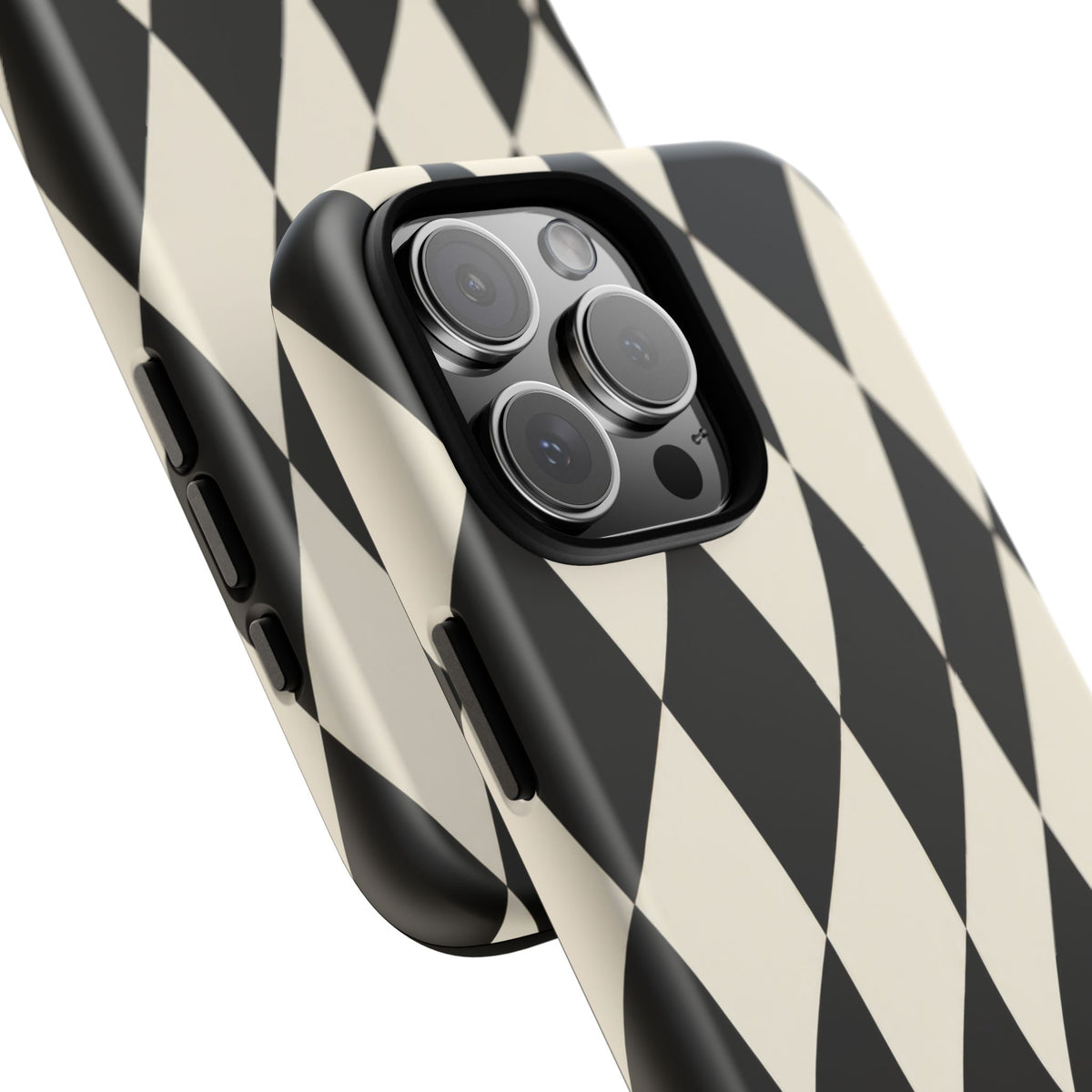 Harlequin Sway iPhone Tough Case | Black & White Harlequin